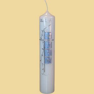 Taufstumpen 4 Symbole blau