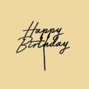 Cake Topper Happy Birthday schwarz Acryl 16,5cm