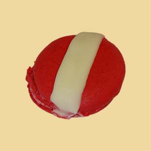 Pariser Makrone Macaron rot weiss rot per St&uuml;ck