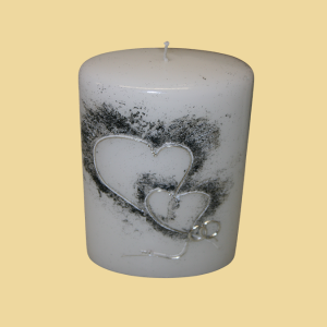 Hochzeitskerze Oval mit Herzen