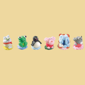 Katze, Frosch, Pinguin, Schwein, Elefant oder Maus Zuckerfigur mit Kaugummibauch