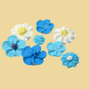 Zuckerblumen blau 8er