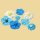Zuckerblumen blau 8er