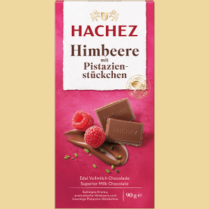 Hachez Himbeere mit Pistaziestückchen