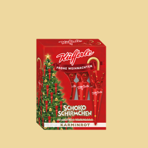 Küfferle Schokoschirmchen 4er Karminrot