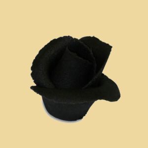 Marzipan Rose schwarz groß handgemacht