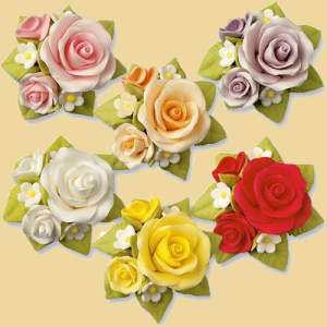 Zucker Rosen mit Bouquet 6 Farben z. Auswahl