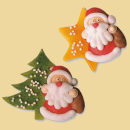 Zucker Nikolaus mit Tanne oder Stern aus Marzipan