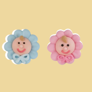 Zuckerfigur Baby flach blau oder rosa