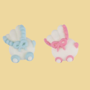 Zuckerfigur Kinderwagen blau oder rosa