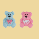 Zuckerfigur Teddybär blau oder rosa