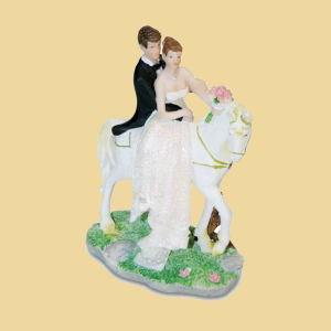 Brautpaar Hochzeitspaar auf Pferd 15,5cm