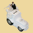 Brautpaar im Traktor weiss 15cm