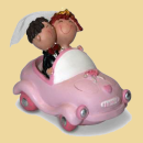 Smiley Brautpaar im Auto Spardose