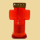 Kreuz Batterie Grablicht rot mit Deckel 18,4cm
