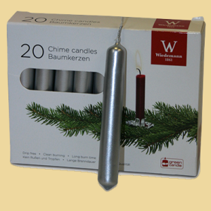 Christbaumkerzen 20er silber