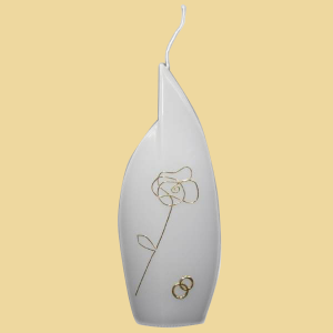 Hochzeitskerze Rose Flamme groß