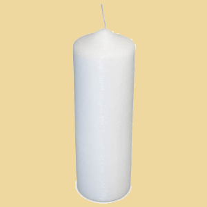 Kerzenrohling Spitzkopfstumpen Perlmutt weiss