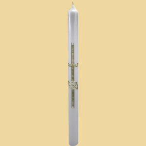 Taufkerze mit gold marmoriertem Kreuz
