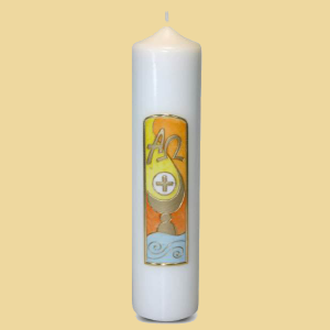 Taufstumpen Alpha Omega mit Kelch bemalt