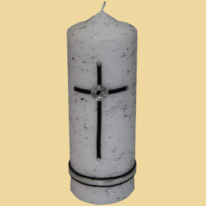 Trauerkerze schwarzes Kreuz