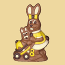 Schokolade Häsin mit Kinderwagen 75g
