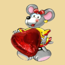 Vollmilch Schokolade Herz mit Maus