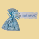 Taufmandeln Organza blau Spruch Gesundheit