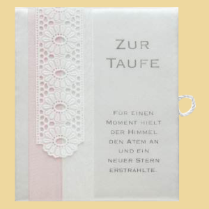 Taufbrief zur Taufe Stern rosa