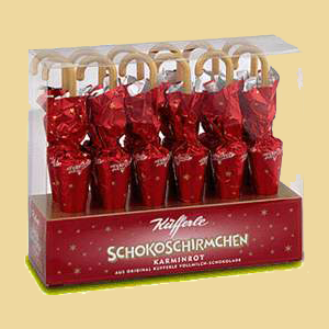 Küfferle Schokoschirmchen 12er Karminrot