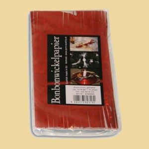 Bonbonwickelpapier Aluminium rot gefranst 8x16cm