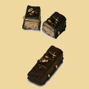Kürbiskern Marzipan Lebkuchen Stangerl in Zartbitterschokolade