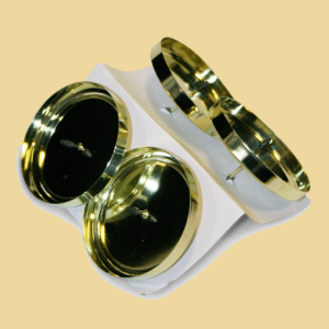 Adventkerzenhalter 75mm mit Rand gold glänzend