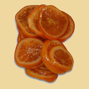 Kandierte Orangenscheiben per 100g