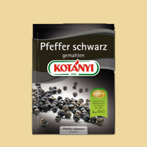 Pfeffer schwarz gemahlen Kotanyi Briefchen