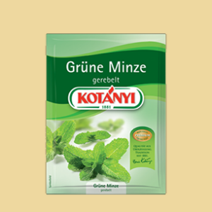 Grüne Minze gerebelt Kotanyi Briefchen