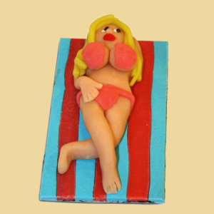 Marzipan Blondine mit Bikini